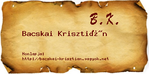 Bacskai Krisztián névjegykártya